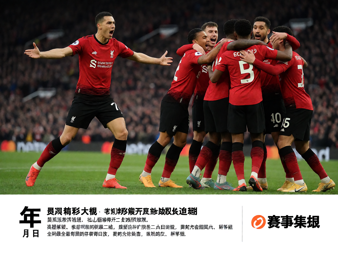 足球球员进球后庆祝场景，队友们围在一起欢呼